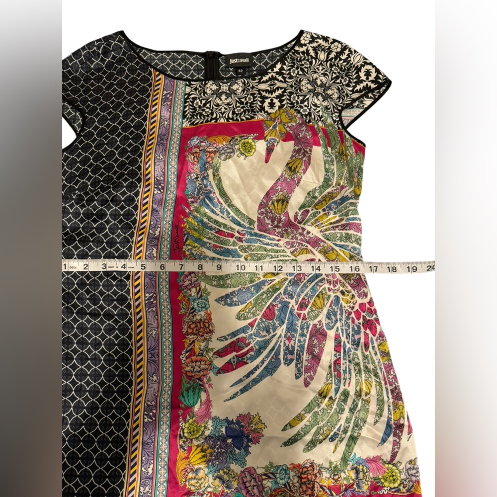 JustCavalli Roberto Cavalli 100% Silk Bandana Print Mini Dress Size 42 (US 6) - Picture 10 of 16